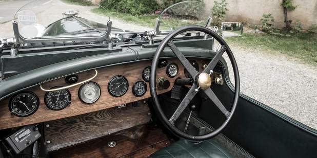 Front cabin of a heritage Bentley Blower with wood finish | Bentley Motors